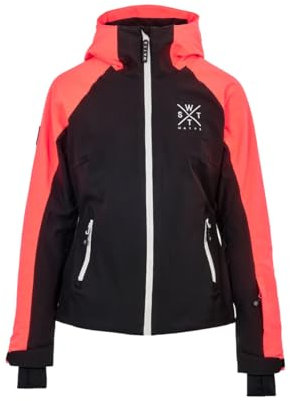 WATTS X-Ice W9990 Veste technique de ski/snowboard pour femme, Black/Pink Fluo, S