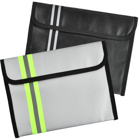 Feuerfeste Dokumententasche Geldtasche, 2 Stück (23 x 18 cm) - Hochtemperaturbeständig bis 4500°F, Wasserdicht, Sicherheit für Wertsachen wie Bargeld, Papiere & Karten