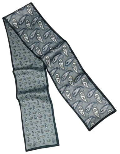 GIMIRO Satin Seidenschal Doppelschichten 150 x 16cm Krawatte Blumen Taillengürtel für Blazer, Mantel, Kleid