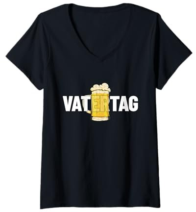 Damen Vatertag Bollerwagen Pils Bier Papa Vater Vatertag T-Shirt mit V-Ausschnitt
