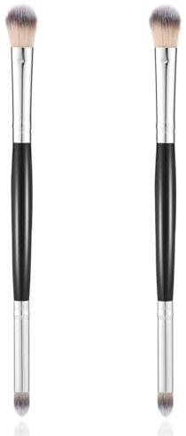 Set di 2 pennelli per il trucco degli occhi, per ombretto, a doppia testa, per il trucco, per il trucco