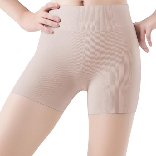 𝐊inder Kurze Mädchen Sporthose bi-elastisch Fitnesshose Hüfthose Turnhose Gymnastikhose Shorts Radlerhose Baumwolle Leggings unter Kleid für Teenager Mädchen Sport Stretchy (Beige, 9-10 Years)
