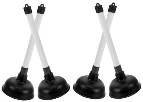 Healvian 4pièces Déboucheur Ventouse Toilette Pompe De Pression Caoutchouc Robuste pour Cuvette WC Outil De Succion Puissant Compact Et Polyvalent avec Poignée Ergonomique pour Salle