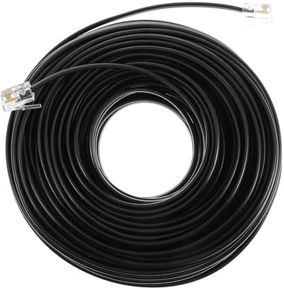 FELTECHELECTR Cavo di Prolunga Telefonico PC Nero per Telefono Fisso Ufficio Casa Connessione Affidabile per Fax Modem Risparmio Interfaccia