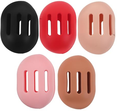 MUCKLILY 5 Stück Make Up Schwamm Etui aus Atmungsaktivem Silikon Tragbare Beauty Eier Aufbewahrung mit Fächern Staubfrei und Reisefreundlich Kosmetik Schwammhalter