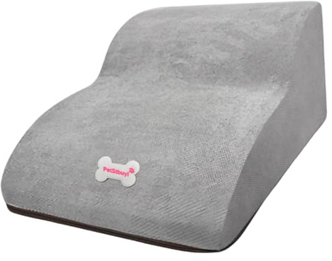 MagiDeal Escalera para Perros de 2 escalones con Pendiente, Ligera, Antideslizante, con Pendiente Suave, Multiusos para sofá, Coche, Cama elevada y sofá para, Gris