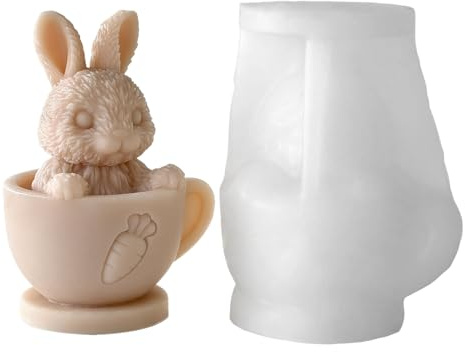 Silicone Pasquali,Materiali Per Fai Da Te Antiaderenti | Stampo per Candele Coniglio e - Per Sapone Resina Gesso Favori Pasquali Progetti Artistici Famiglia E Principianti