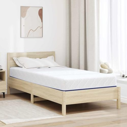 toolkix Madrass, vit, blå, 90 x 200 cm, kallskum, minnesskum, ergonomiskt ventilerande, för sovrum, gästsäng, barnrum