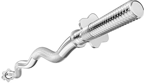 Hop-Sport SZ-Stange 30mm I super SZ-Stange 30 mm – Curlstange 120 cm Länge, aus massivem Stahl, verchromt - Hantelstange mit Gewinde und Sternverschlüssen (SZ-Stange 120cm/30mm)