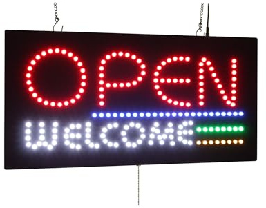 Open Welcome Sign, 24x12, 60x30cm, TOPKING, LED, Neon, Florescent, Signage, Signboard, Display, Billboard, Screen, Grand Opening, Gift
