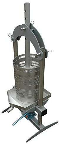 Fischer Kellereitechnik OPRIH18 hydraulische 18 Liter Beerenpresse/Obstpresse/Weinpresse und Honigpresse aus Edelstahl