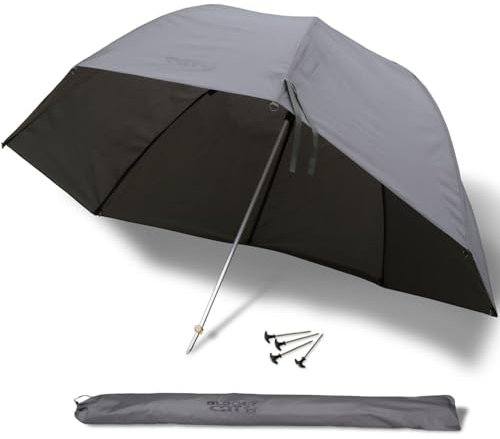 Black Cat Extreme Ovalschirm 345x260x305cm - Angelschirm zum Welsangeln, Schirm für Angler, Bivvy, Schirmzelt zum Angeln