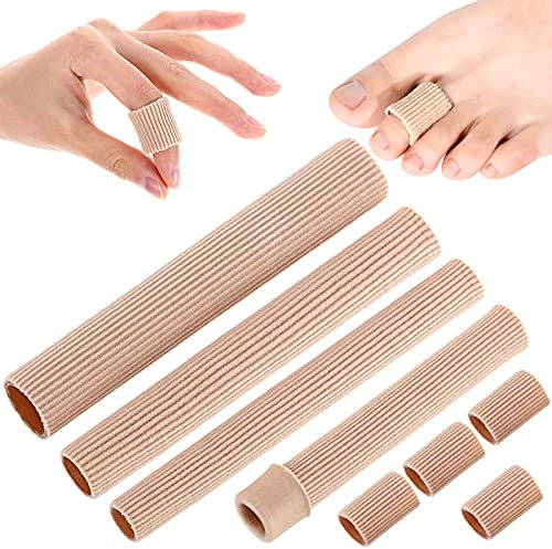 SHOWHEEL 4 Pezzi Protezione Dita Piedi in Silicone,Proteggi Dita Piedi,Manicotti Tubo Proteggi Dita,Separatori per le Dita,Prevenire Vesciche,Calli e Duroni (15 cm)