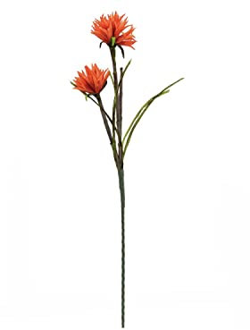 artplants.de Dekozweig Dahlie DALIRA, crossdoor, orange, 100cm - Seidenpflanze Georgine