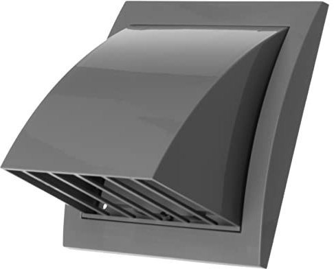 Diameter 100 mm Grey Ventilation Grille with Weather Protection - Plastic Weather Protection Grille - Facade Grille with Backflow Flap