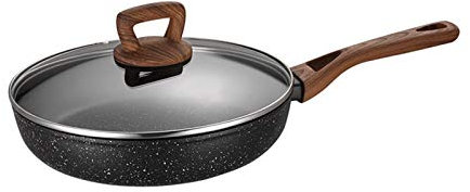 Liudan Padella Padella Padella Antiaderente Professionale Padella Profonda 28 cm Padella con Coperchio in Vetro Cottura con Manico per Tutte Le Stufa Padella Antiaderente