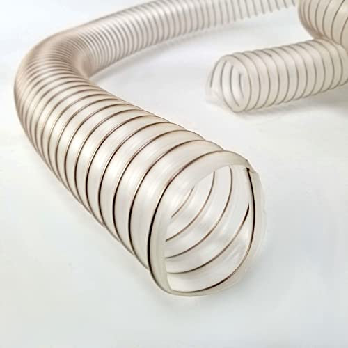 WoodFan Tubo di aspirazione, 63 mm, 3 m, 0,4 mm, spirale in acciaio, leggero, flessibile, antistatico