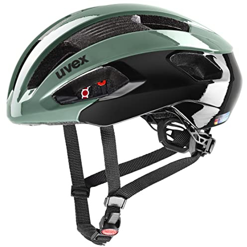 uvex rise - säker cykelhjälm för dam och herr - individuell storleksanpassning - optimerad ventilation - moss green-black - 56-59 cm