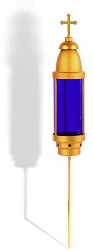 Greek Cross Cemetery Lights by Eternal Light,Greek Cross Memorial Light,Greek Cross Vigil light,cemetery candle holder for grave,Grave Decorations for Cemetery,Blue