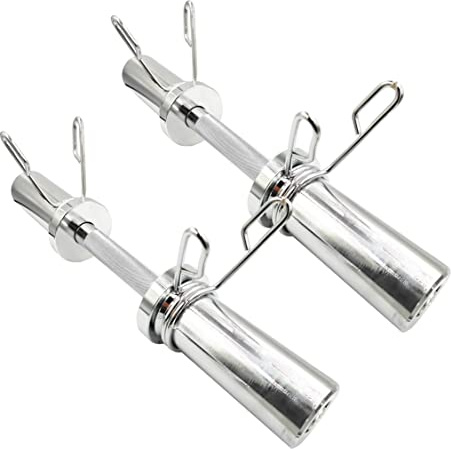 16 Olympic Dumbbell Handles, Loadable Dumbbells Bar Sets (150LBS Weight Capacity), Compatible with 2’’ Standard Plates, 2 Pair of Spring Collars Included