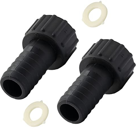 AERZETIX - C64458 - Lot de 2 Raccord femelle cannelés droit 3/4'' x 20 mm à écrou - filetage interne - adaptateur connecteur système circuit d'irrigation arrosage pompe - en plastique - couleur noir