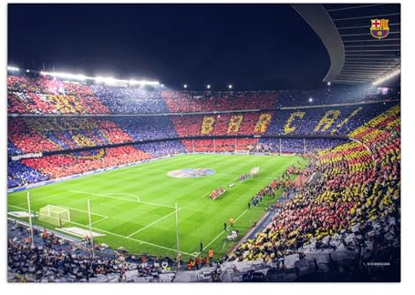 Displate Offiziell FC Barcelona MetallPoster Magnetische Befestigung Inklusive Lizenziert Bilder Hochwertiges Poster Camp Nou - Barca Stadium Poster 45 cm x 32 cm