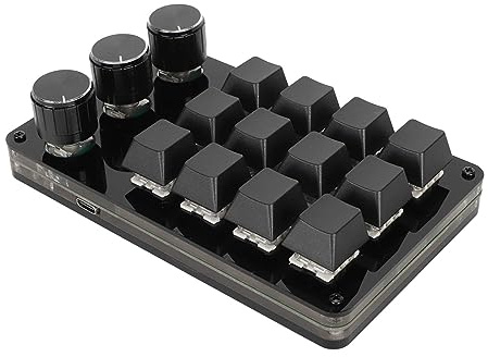 Mekanisk Programmerbar Speltangentbord, 12 Nycklar Blue Switch Hot Swappable Speltangentbord med 3 Rattar, Anpassat Makrogenvägstangentbord, Separationskabel, för PC-spelare