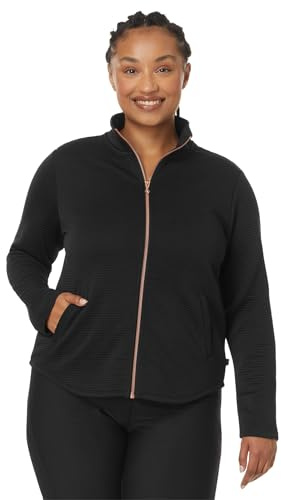 Skechers GoWalk Hoodless Hoodie Shine Scoop Hem Jacket, Bold Black, Large