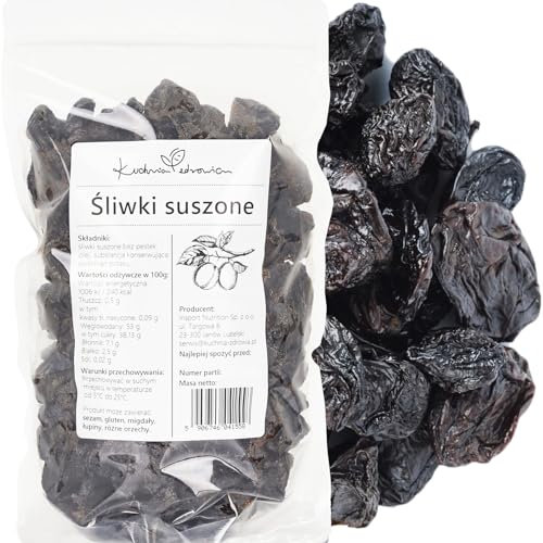 Prugne secche - Senza semi - Senza additivi - Naturali - Alta qualità - Kuchnia Zdrowia - Confezione a tenuta stagna con cerniera - Doypack: (1kg)