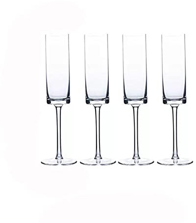Coupes de Champagne Quatre ensembles de verres à champagne droits flûte à champagne en verre de cristal de style européen verres mousseux de haute qualité verres highball maison Flûtes à Champagne ( C