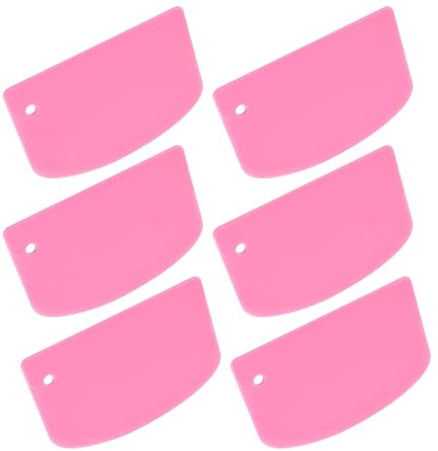 Pack of 6 Dough Scrapers, Plastic Flexible Dough Cutter, Plastic Dough Spatula, Dough Scraper Card, Non-Slip Dough Card for Pastries, Pizza, Bread, Dough, Cakes