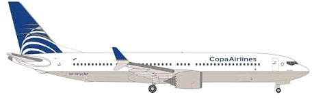 Herpa Modellflugzeug Copa Airlines Boeing 737 Max 9 - HP-9916CMP, Miniatur im Maßstab 1:500, Sammlerstück, Modell ohne Standfuß, Metall