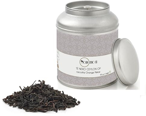 Novecento Tè® | Tè Nero Ceylon OP | Tè Nero Raccolta Orange Pekoe - 90 Gr | English Breakfast in Foglie Intere | Tè Colazione Inglese Sfuso Latta Metallo