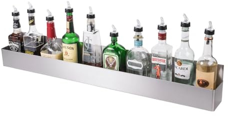 Chabrias Ltd Stainless Steel 22/56cm Bottle Speed Rail, Heavy-Duty Bottle Shelf for Bars, Pubs, or Restaurants, Bar Accessories, Organiser & Cocktail Station Accessory for Efficient Storage