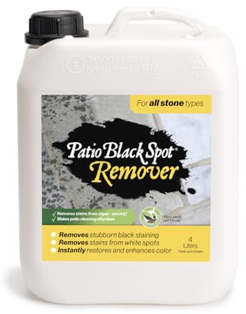 Patio Black Spot Remover - for All Stone Type - Restore Natural Colour - Removes Stains Caused by Black Spots, Removes Stains Caused by Algae - Biodegradable & Acid-Free - 4 L