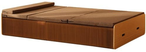 BESTXH Klappbett, Doppelbett Mit Memory-Matratze, Ausziehbares Organza-Papier Klappbare Campingbetten, Tragbares Klappbares GäStebett, FüR Erwachsene Im Camp,Braun,150cm