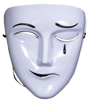 Bexdug White Masque | Sorg och skratt heltäckande ansiktsmask | kreativ ledsen och maskerad, tjusigt coolt ansiktsskydd för karneval cosplay