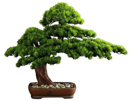 FAJNUZI2024 Künstliche Bonsai Gefälschte Kiefer Grün Dekorative Eingang Bonsai Simulation Kiefer Baum Ornamente Kaffee Tisch Desktop Dekorative Feng Shui Ornamente Kunstbaum Bonsai