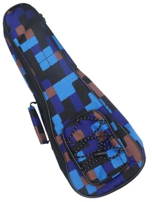 JOINPAYA Gepolsterte Ukulelen Tragetasche mit Schultergurt aus Baumwolle mit 10mm Polsterung und Doppelreißverschluss Blauer Ukulelen Rucksack für Damen und Herren