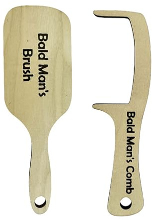 2 spazzole da uomo calvo in legno divertente senza denti pettine senza peli spazzola per capelli uomo calvo novità divertente festa del papà
