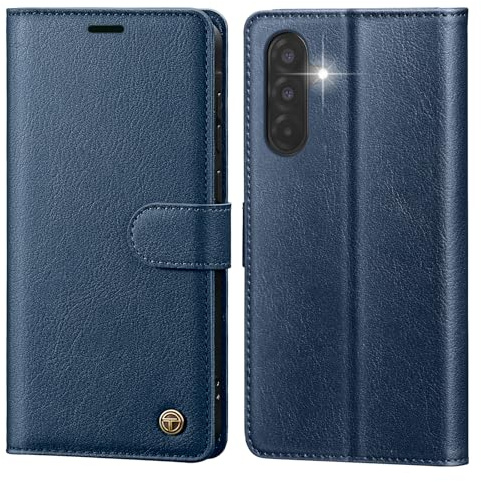 CASBST Handyhülle für Samsung Galaxy A56 5G Hülle, Hochwertig Leder Schutzhülle Klappbar für Samsung A56 Flip Case mit Kartenfach Ständer Magnet Handytasche mit RFID für Galaxy A56 Klapphülle Blau