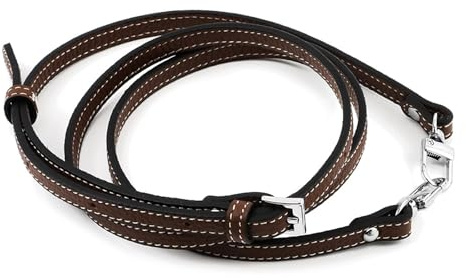 GKYQVE Elegantes correas de cuero para bolsas pequeñas, correa de repuesto ajustable para bolsa cruzada con herrajes de metal, Bandolera marrón, gold buckle