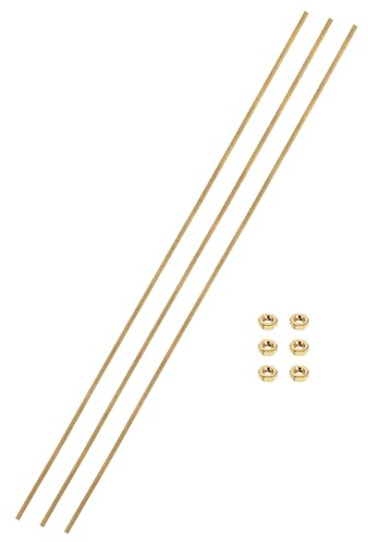 QUARKZMAN Messing Gewindestange M2x0,4x200mm mit Sechskantmuttern 3 Set | Rechtsgewinde Gewindestifte, Befestigungssatz für Möbel Maschinen Schrauben