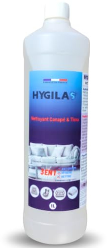 HYGILAS Limpiador de Sofás y Tejidos Profesional 1L - Concentrado para Diluir - Compatible con Inyección/Extracción y Máquinas de Limpieza - Colchones, Alfombras, Moquetas y Tapicería