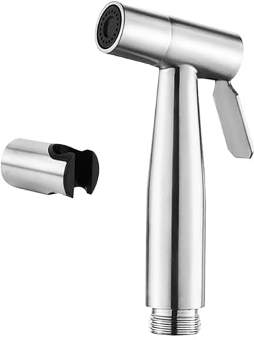 Tharvolex Stainless Steel Handheld Bidet Sprayer Head – Bathroom Douche Spray for Toilet & Shower – Hygiene & Cloth Diaper Cleaning with Wall‑Mount Holder