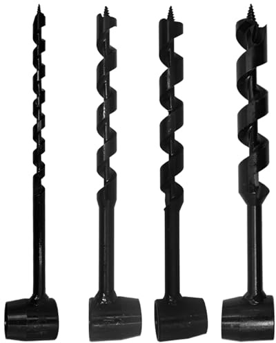 yeeplant 4-teiliges Hand-Schlangenbohrer-Set, Holz-Bushcraft-Werkzeug, manueller Spiralbohrer