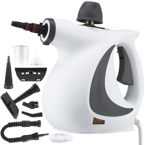 Nettoyeur Vapeur Naturel Multi-Surfaces À Main Pressurisé 1050 W, Nettoyeur Vapeur Portable, Pression De Vapeur De 3,2 Bars Avec 12 Accessoires, Pour Vapeur Vitres,Sols,Tapis,Voiture,Canapé,Cuisine