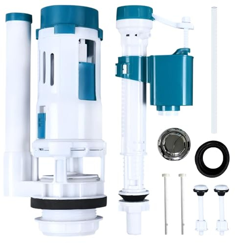 Repuesto del sistema de descarga de inodoro, kit de cisterna de inodoro de doble descarga y llenado, piezas de descarga de cisterna de inodoro, accesorios generales para todo tipo de inodoros