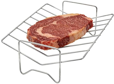 Genérico Marco para asador de Aves de Corral: Soporte para Barbacoa de Metal Inoxidable, Alambre para cocinar Carne con Bandeja de extraíble, Soporte para el Almuerzo Dominical para una circulación
