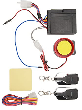 Tbest Universal Way de Alarma para Motocicleta de 12 V con 4 Niveles de Sensibilidad, Kit de Seguridad Antirrobo con Control Remoto para Scooters y Motocicletas